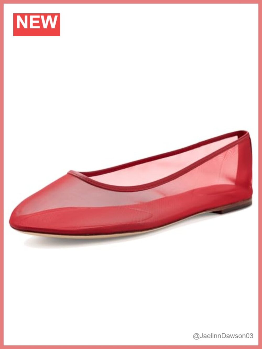 Leather-Trim Mesh Flats LRL Logo Rounded Toe Slip-On